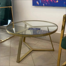 Augšupielādējiet attēlu galerijas skatā Kavos staliukas SI913 - €216 Save 60% color-auksine, kavos-staliukai, material-metalas, material-stiklas, over-200
