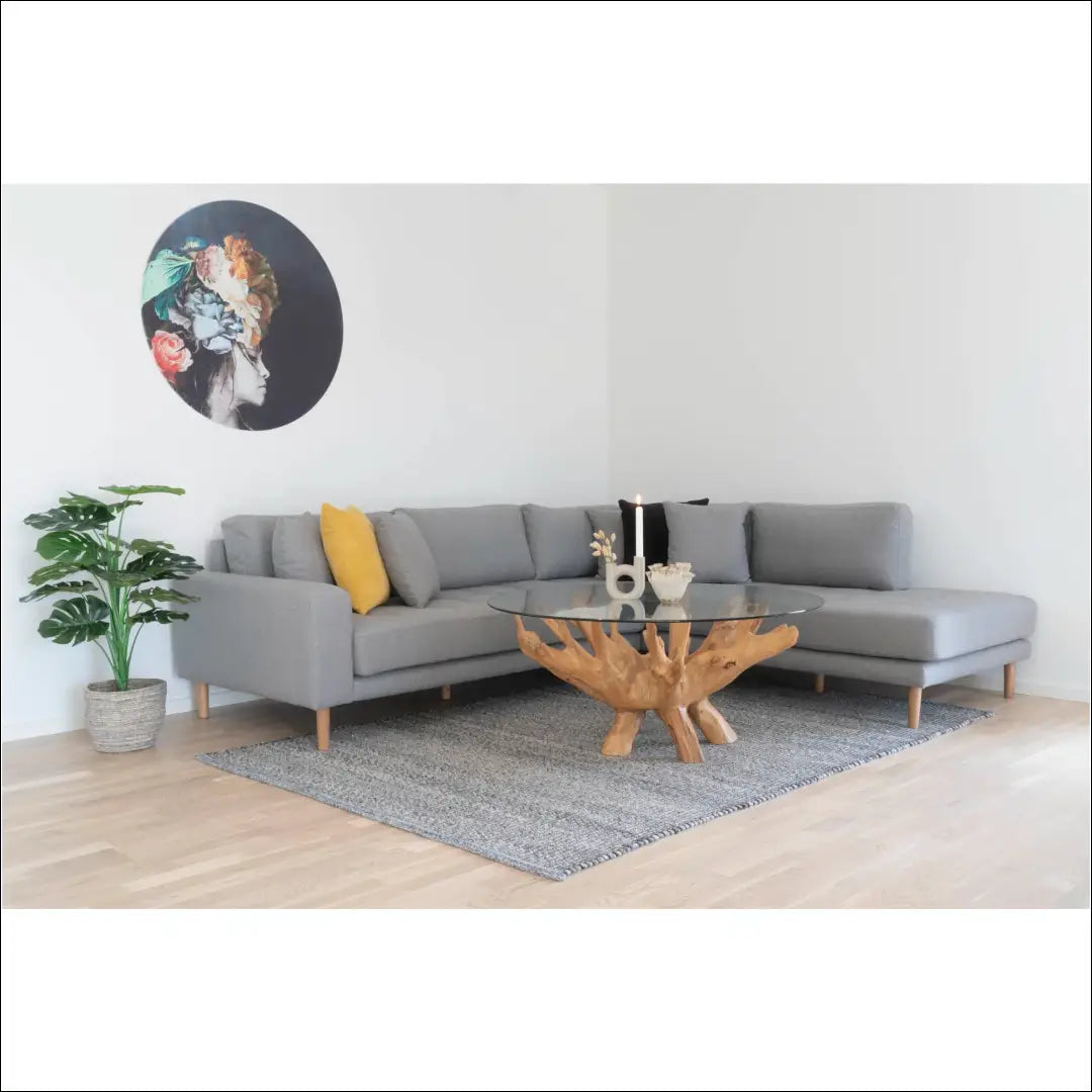 Kavos staliukas stiklinis natūralios kojos ø110x50 cm RD312 - €668 Save 15% Coffee tables, Natūrali, nordic, under-25,