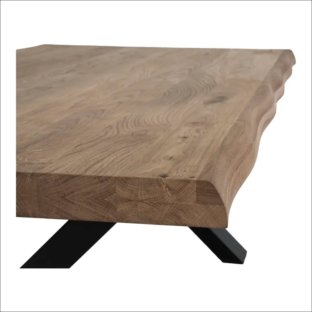 Kavos staliukas su banguotais kraštais ąžuolo spalvos rūkytos medienos 70x120x50 cm RD333 - €503 Save 15%