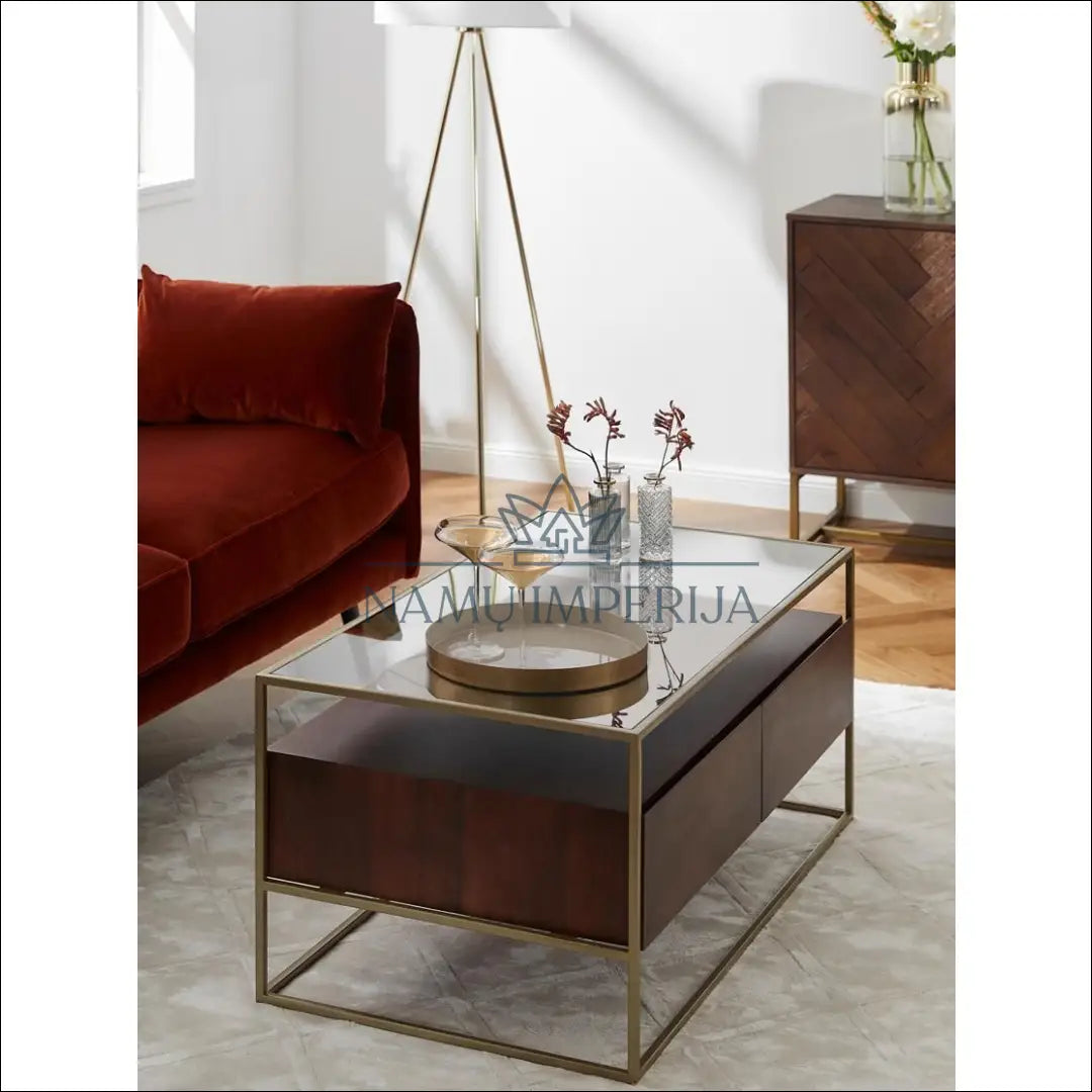 Kavos staliukas su stalčiais SI820 - €210 Save 65% color-auksine, color-ruda, kavos-staliukai,