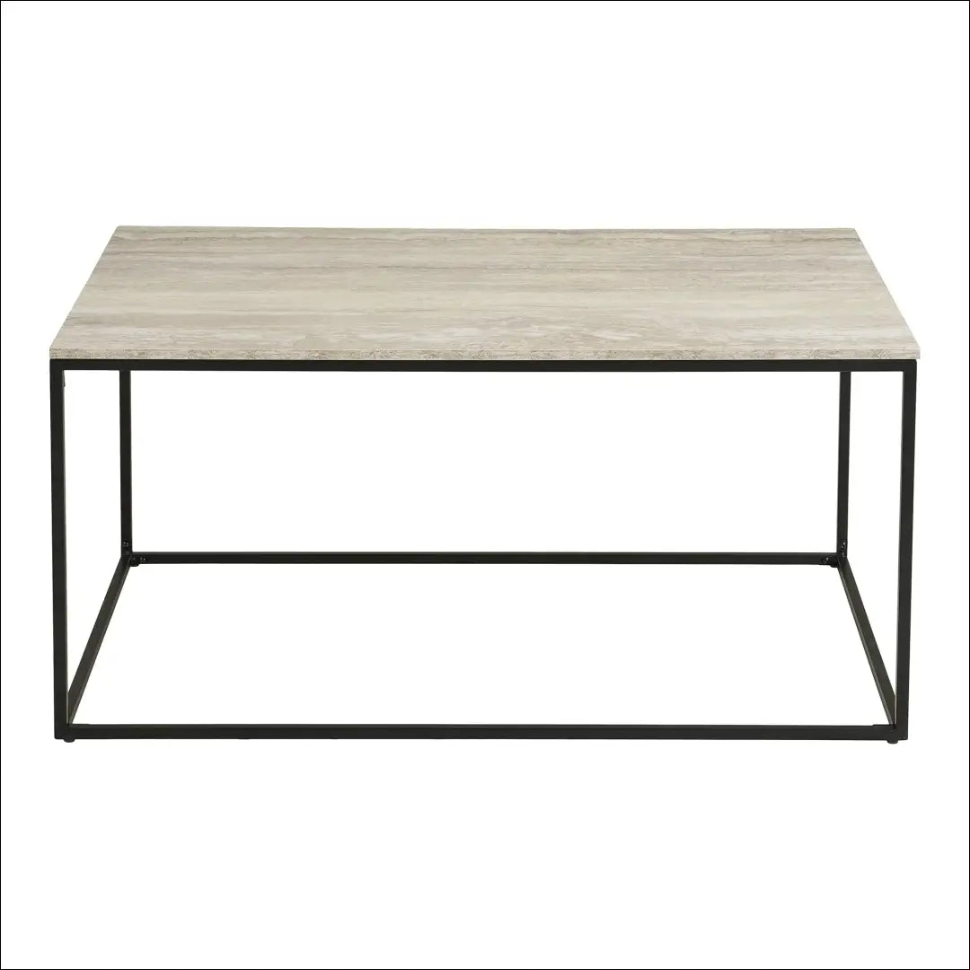 Kavos staliukas travertino imitacijos juodas rėmas 90x60x45 cm RD327 - €73 Save 15% 50-100, Coffee tables, Juoda