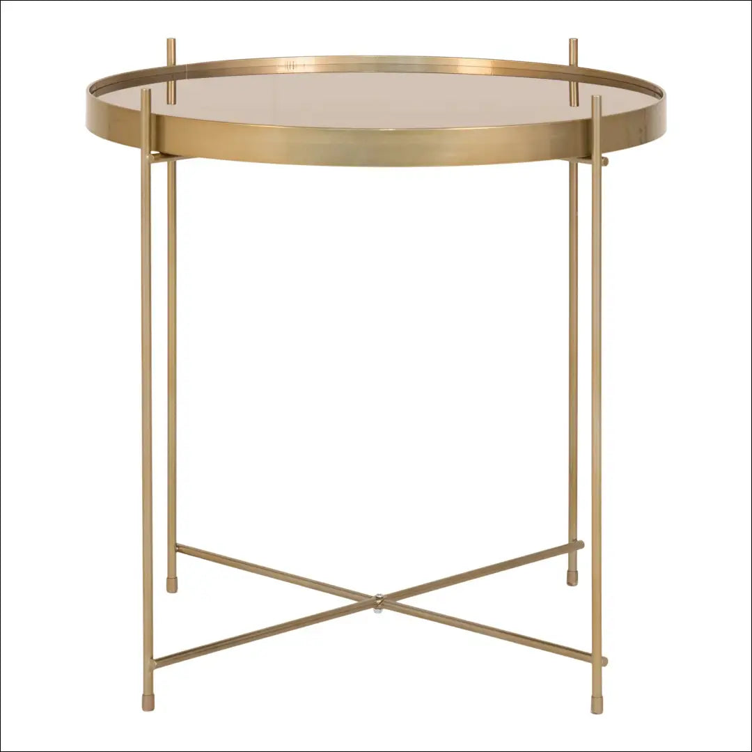 Kavos staliukas žalvario spalvos plienas stiklas ø48xh48cm RD317 - €73 Save 15% 50-100, Brass, Coffee tables, nordic,