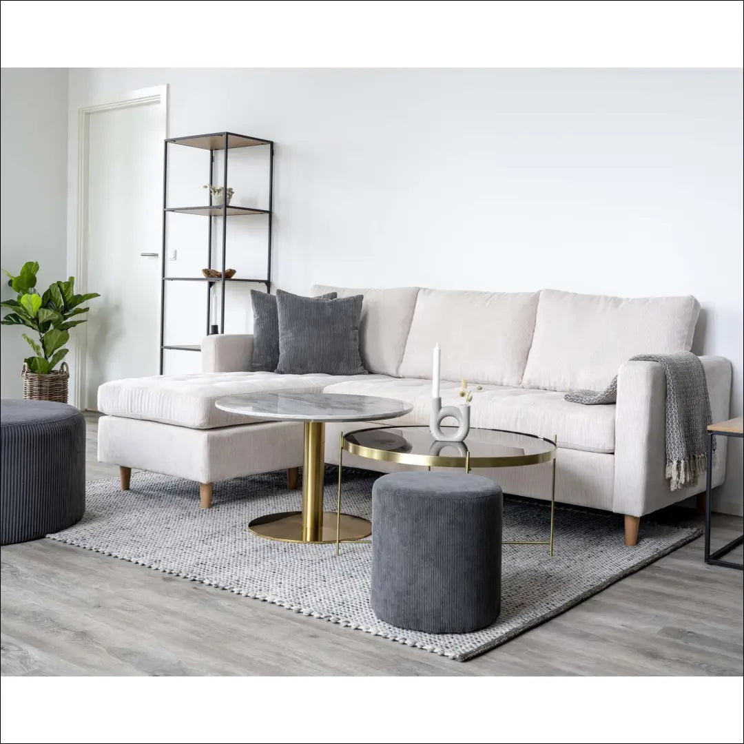 Kavos staliukas žalvario spalvos plienas su stiklu ø70x40cm RD319 - €114 Save 15% 100-200, Brass Look, Coffee tables,