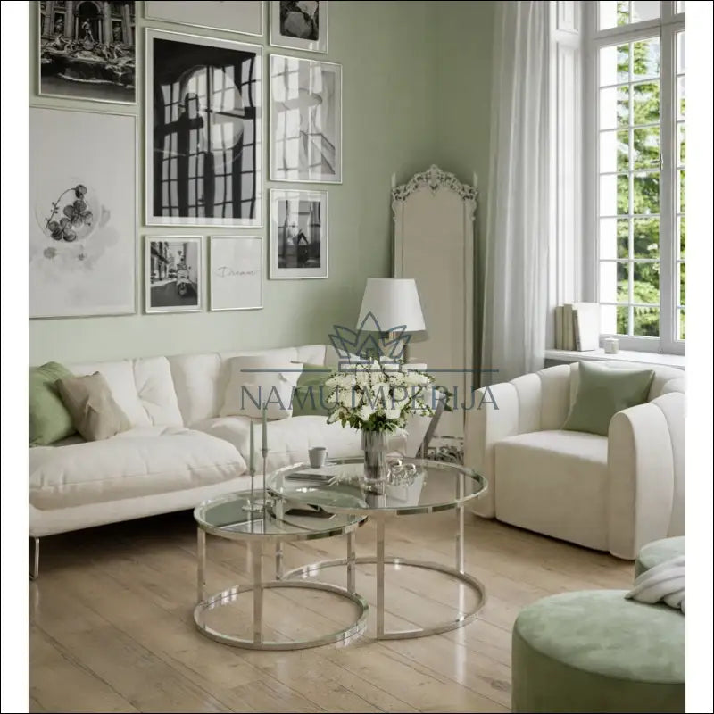 Kavos staliukų komplektas (2vnt) SI1650 - €114 Save 50% 100-200, __label:Pristatymas 1-2 d.d., color-sidabrine,
