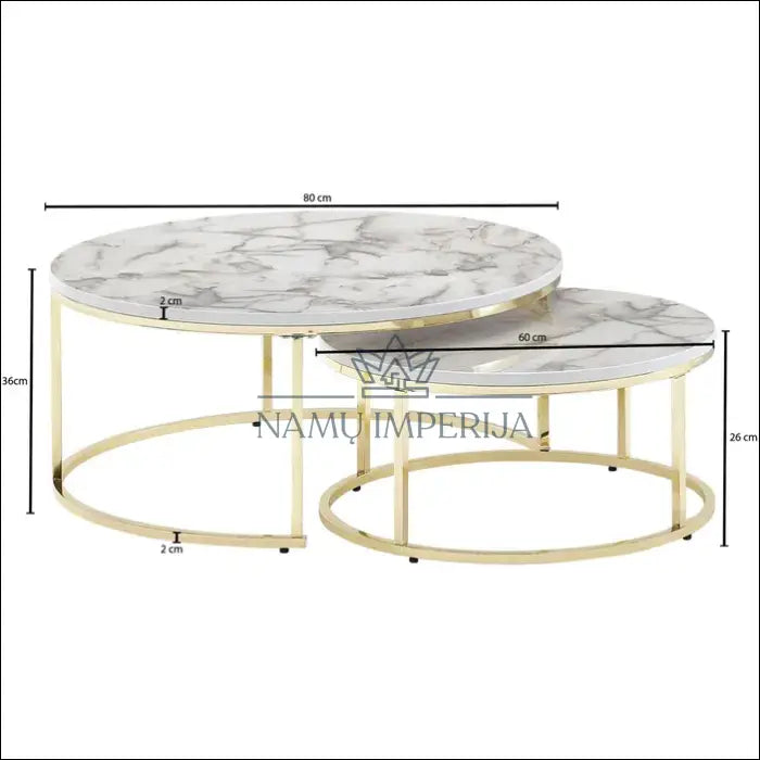 Kavos staliukų komplektas (2vnt) SI1723 - €110 Save 65% 100-200, __label:Pristatymas 1-2 d.d., color-auksine,