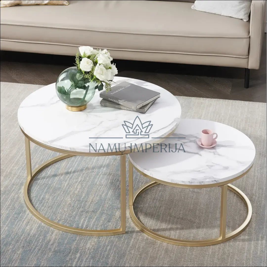 Kavos staliukų komplektas (2vnt) SI1870 - €88 Save 50% 50-100, __label:Pristatymas 1-2 d.d., color-auksine,