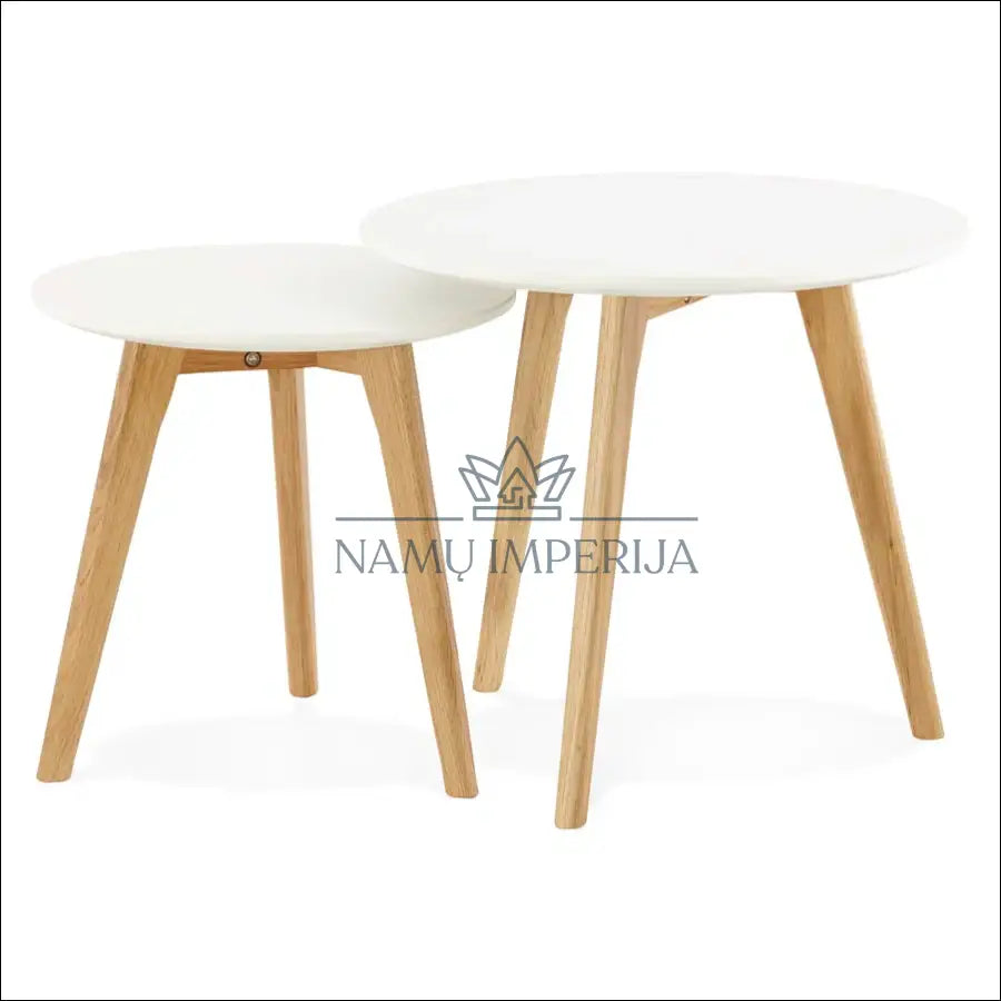 Kavos staliukų komplektas (2vnt) SI1889 - €65 Save 50% 50-100, __label:Pristatymas 1-2 d.d., color-balta, color-ruda,