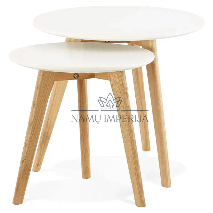 Kavos staliukų komplektas (2vnt) SI1889 - €65 Save 50% 50-100, __label:Pristatymas 1-2 d.d., color-balta, color-ruda,