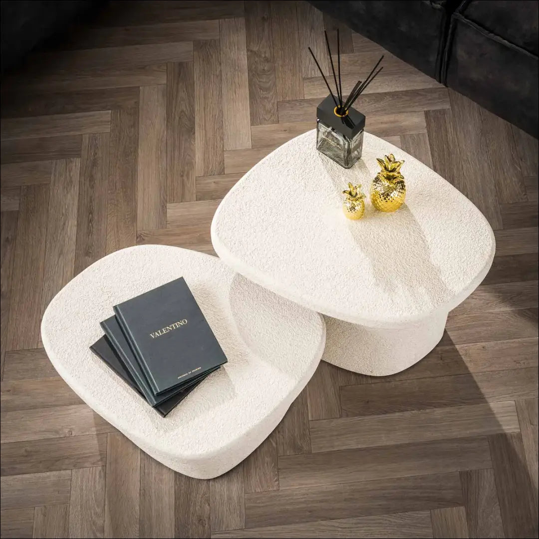 Kavos staliukų komplektas (2vnt) SI1921 - €155 Save 50% 100-200, __label:Pristatymas 1-2 d.d., color-kremas,