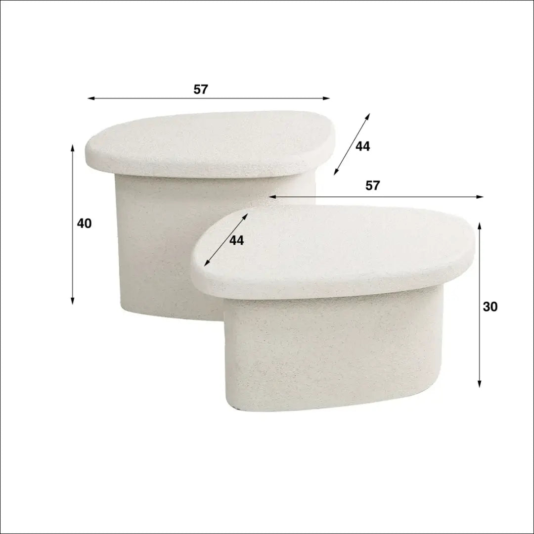 Kavos staliukų komplektas (2vnt) SI1921 - €155 Save 50% 100-200, __label:Pristatymas 1-2 d.d., color-kremas,