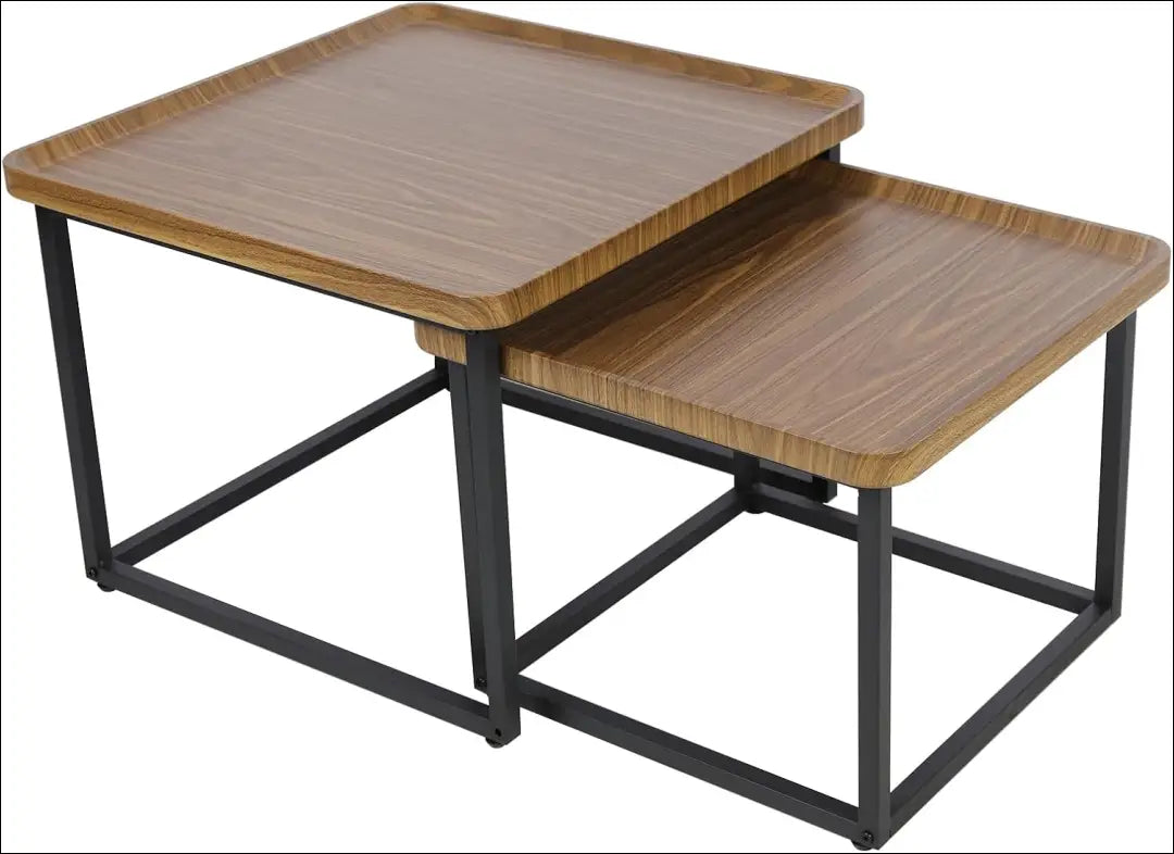 Kavos staliukų komplektas (2vnt) SI1935 - €124 Save 50% 100-200, __label:Pristatymas 1-2 d.d., color-juoda, color-ruda,