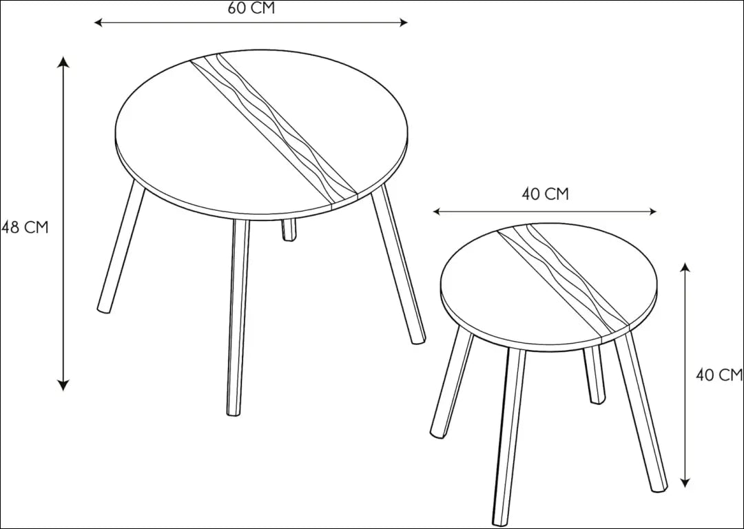 Kavos staliukų komplektas (2vnt) SI1985 - €68 Save 50% 50-100, __label:Pristatymas 1-2 d.d., color-balta, color-ruda,