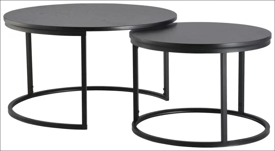 Kavos staliukų komplektas (2vnt) SI2441 - €81 Save 50% 50-100, __label:Pristatymas 1-2 d.d., color-juoda,