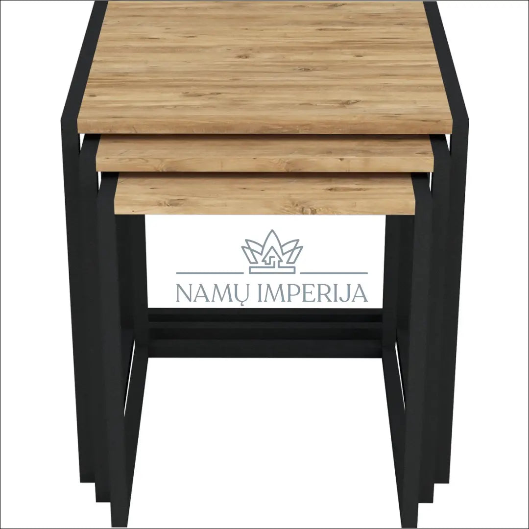 Kavos staliukų komplektas (3vnt) SI1735 - €89 Save 55% 50-100, __label:Pristatymas 1-2 d.d., color-juoda, color-ruda,