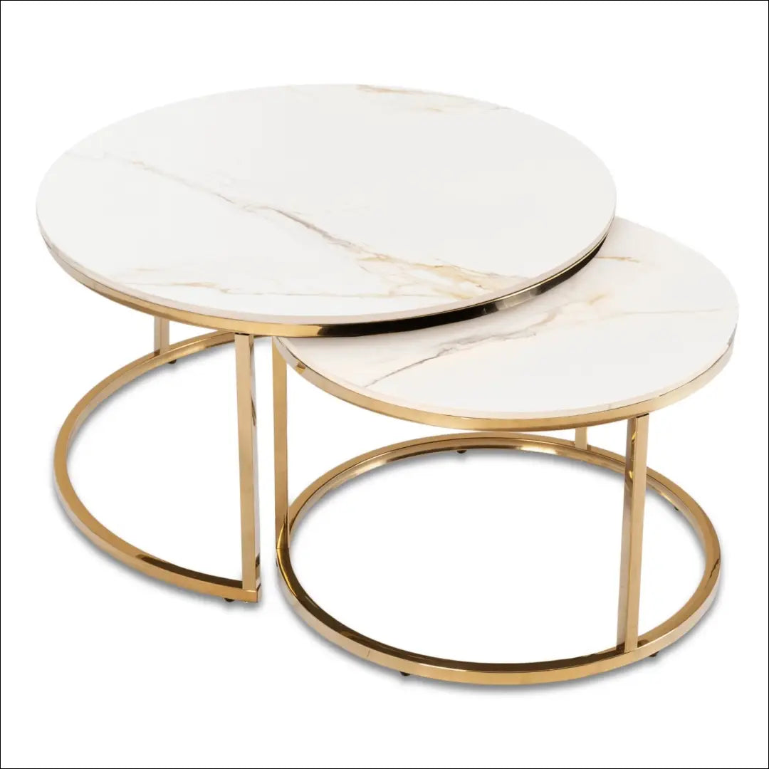 Kavos staliukų rinkinys baltos spalvos / auksinės TE1006 - €170 Save 15% 100-200, __label:Pristatymas 5-14 d.d., elite,