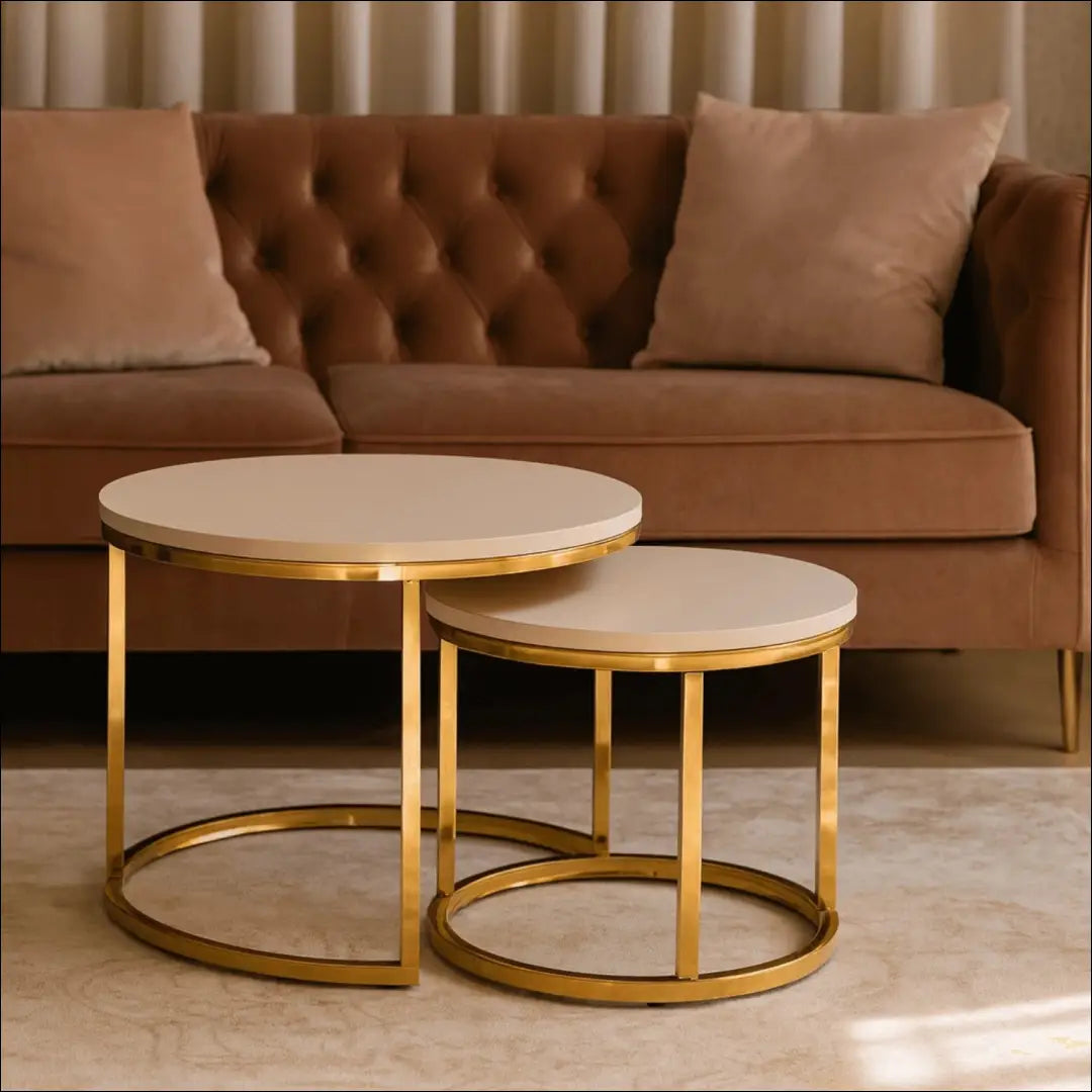 Kavos staliukų rinkinys iš MDF auksinės spalvos / kašmyro TE1021 - €125 Save 15% 100-200, __label:Pristatymas 5-14