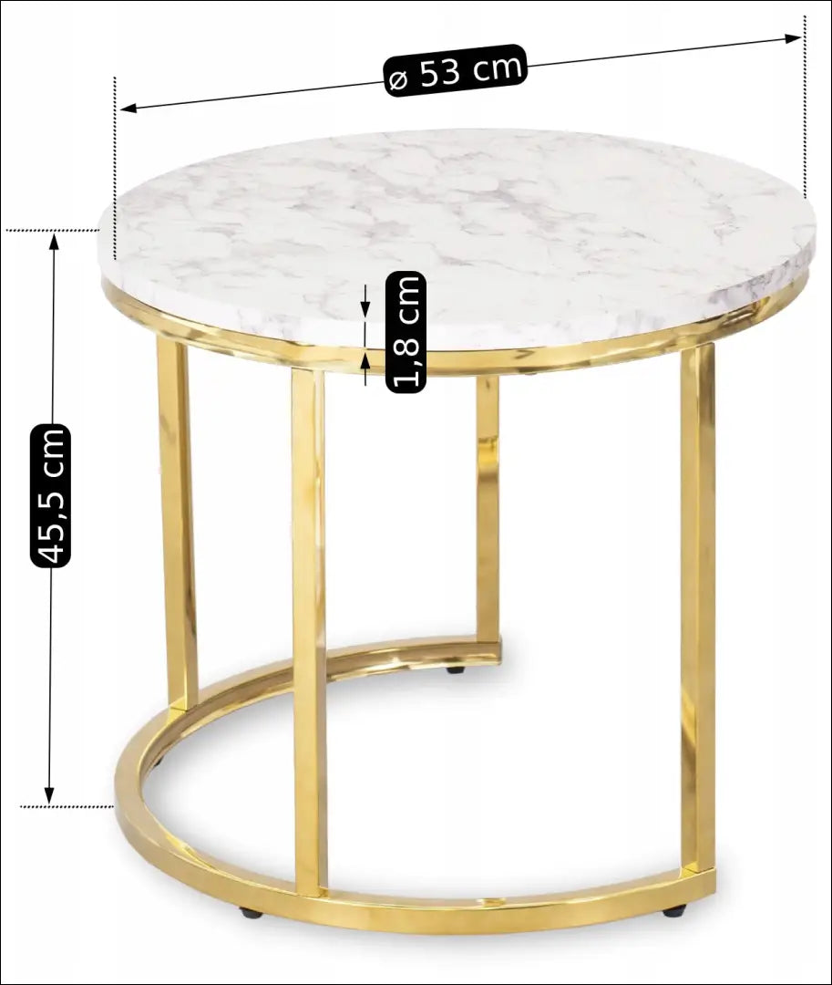 Kavos staliukų rinkinys iš MDF auksinės spalvos / marmuro TE080 - €130 Save 15% 100-200, __label:Pristatymas 5-14 d.d.,