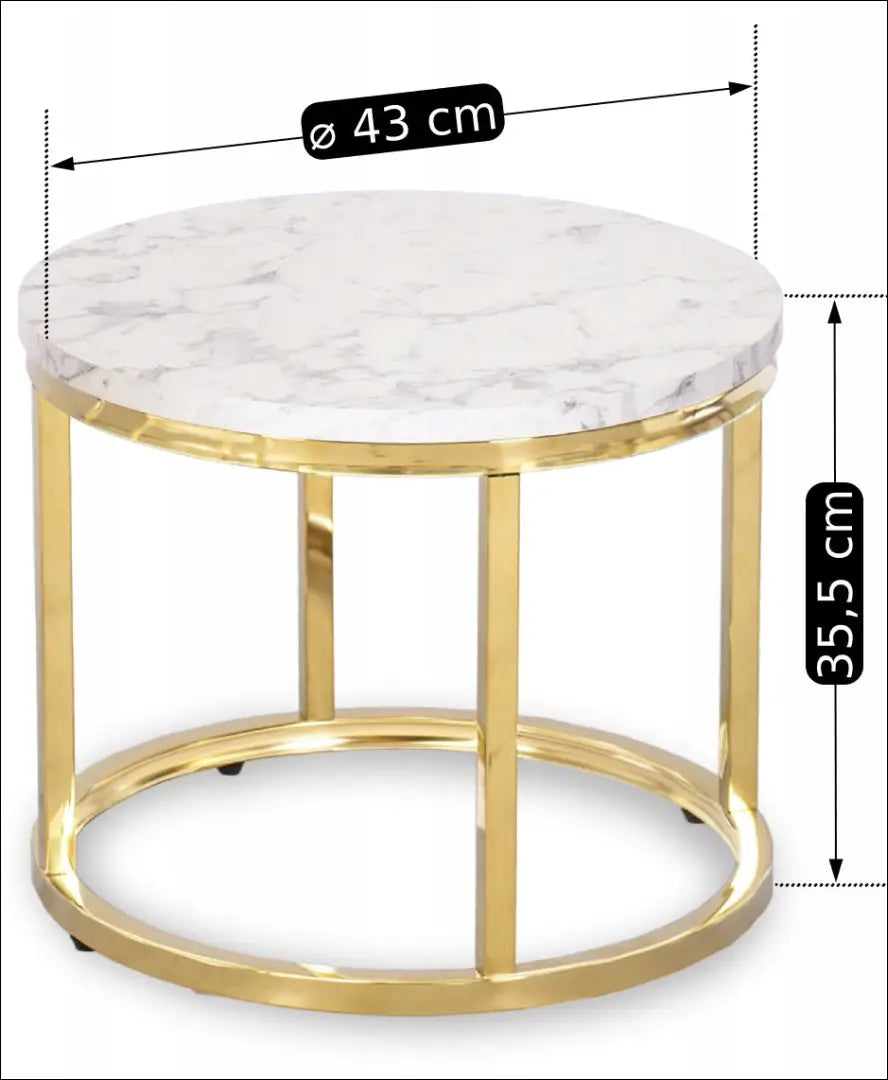 Kavos staliukų rinkinys iš MDF auksinės spalvos / marmuro TE080 - €130 Save 15% 100-200, __label:Pristatymas 5-14 d.d.,