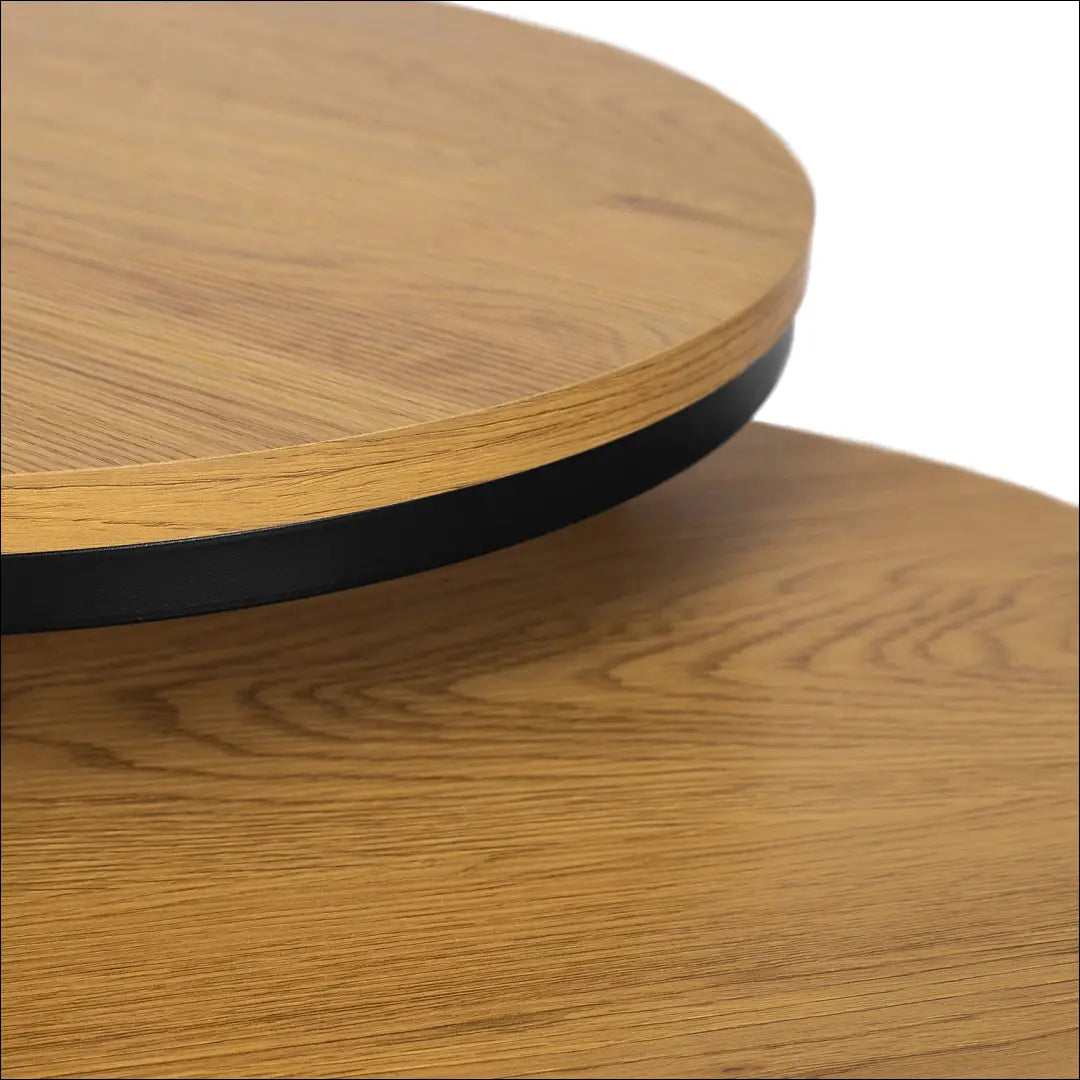 Kavos staliukų rinkinys iš MDF ąžuolo spalvos / auksinės TE083 - €67 Save 15% 50-100, __label:Pristatymas 5-14 d.d.,