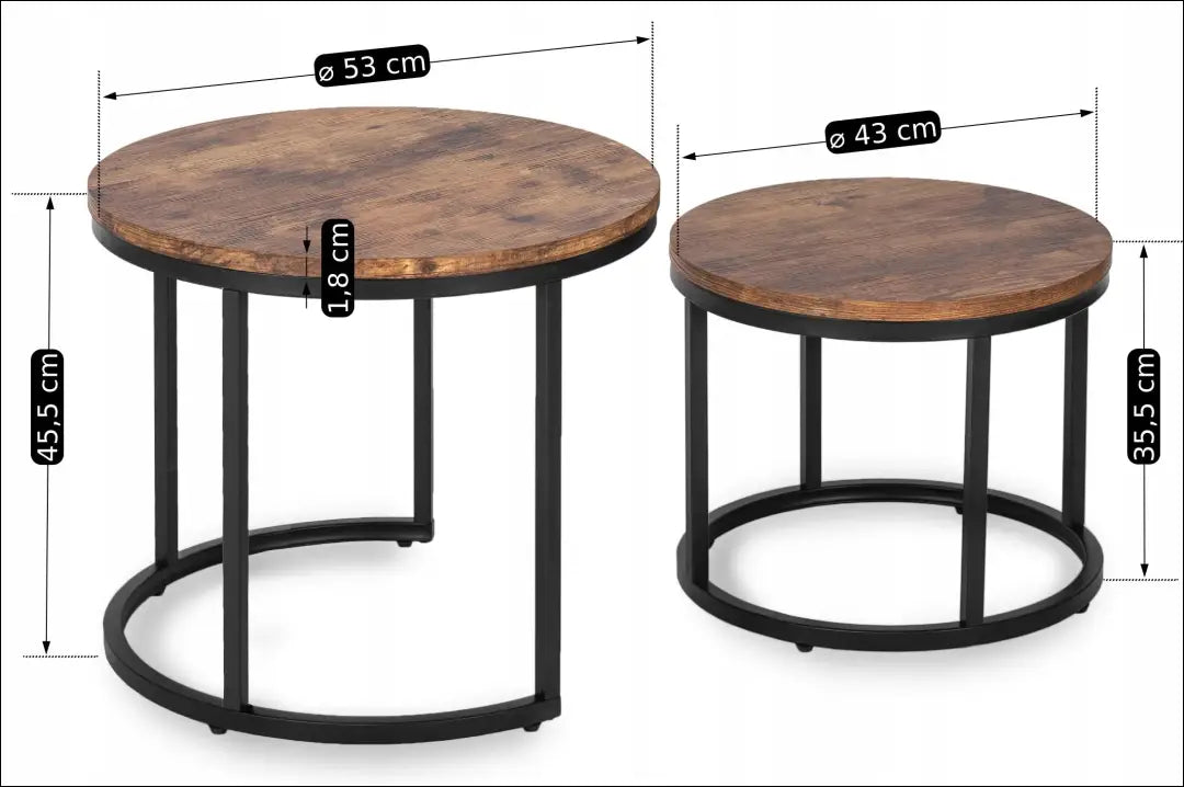 Kavos staliukų rinkinys iš MDF ąžuolo spalvos TE081 - €82 Save 15% 50-100, __label:Pristatymas 5-14 d.d., elite,