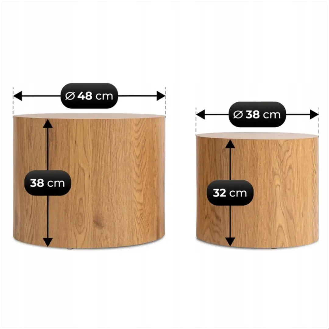 Kavos staliukų rinkinys iš MDF ąžuolo spalvos TE280 - €130 Save 15% 100-200, __label:Pristatymas 5-14 d.d., elite,