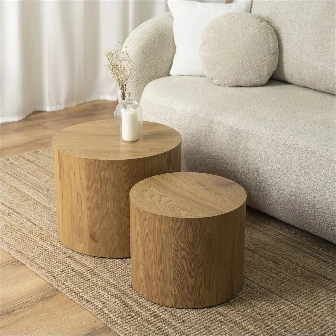 Kavos staliukų rinkinys iš MDF ąžuolo spalvos TE280 - €130 Save 15% 100-200, __label:Pristatymas 5-14 d.d., elite,