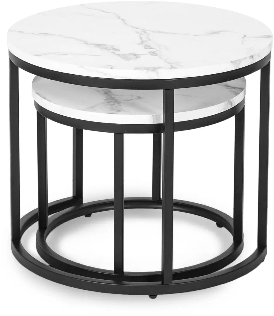 Kavos staliukų rinkinys iš MDF baltos spalvos / marmuro TE084 - €83 Save 15% 50-100, __label:Pristatymas 5-14 d.d.,