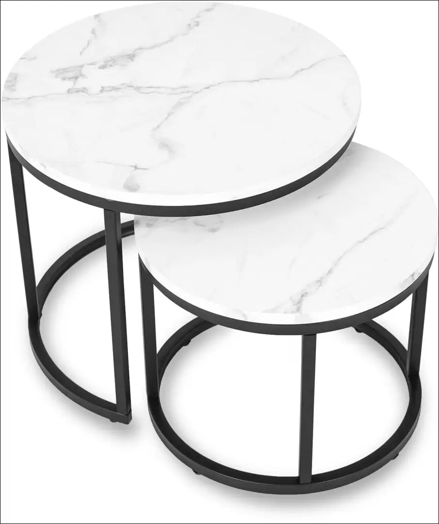 Kavos staliukų rinkinys iš MDF baltos spalvos / marmuro TE084 - €83 Save 15% 50-100, __label:Pristatymas 5-14 d.d.,