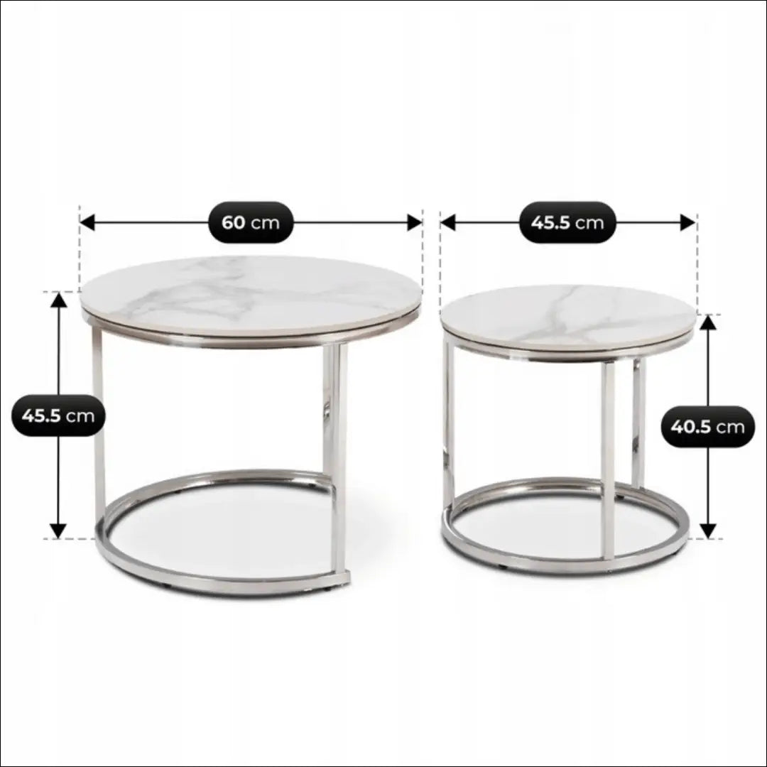 Kavos staliukų rinkinys iš MDF baltos spalvos / marmuro TE1018 - €146 Save 15% 100-200, __label:Pristatymas 5-14 d.d.,