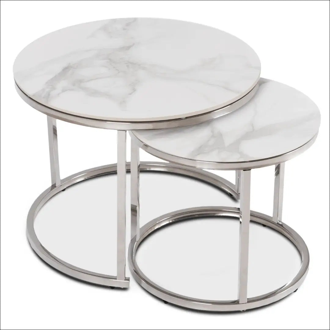 Kavos staliukų rinkinys iš MDF baltos spalvos / marmuro TE1018 - €146 Save 15% 100-200, __label:Pristatymas 5-14 d.d.,