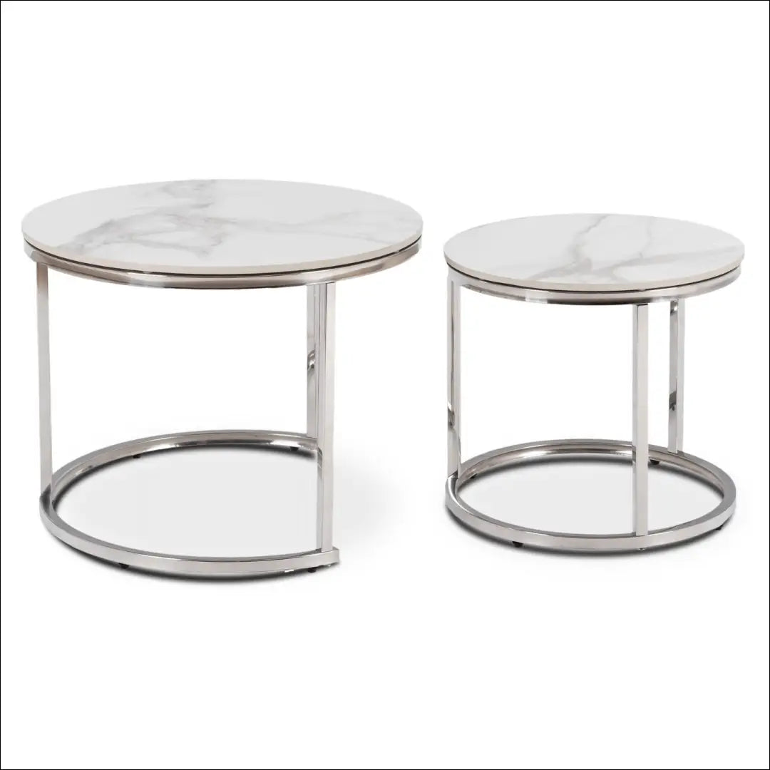 Kavos staliukų rinkinys iš MDF baltos spalvos / marmuro TE1018 - €146 Save 15% 100-200, __label:Pristatymas 5-14 d.d.,