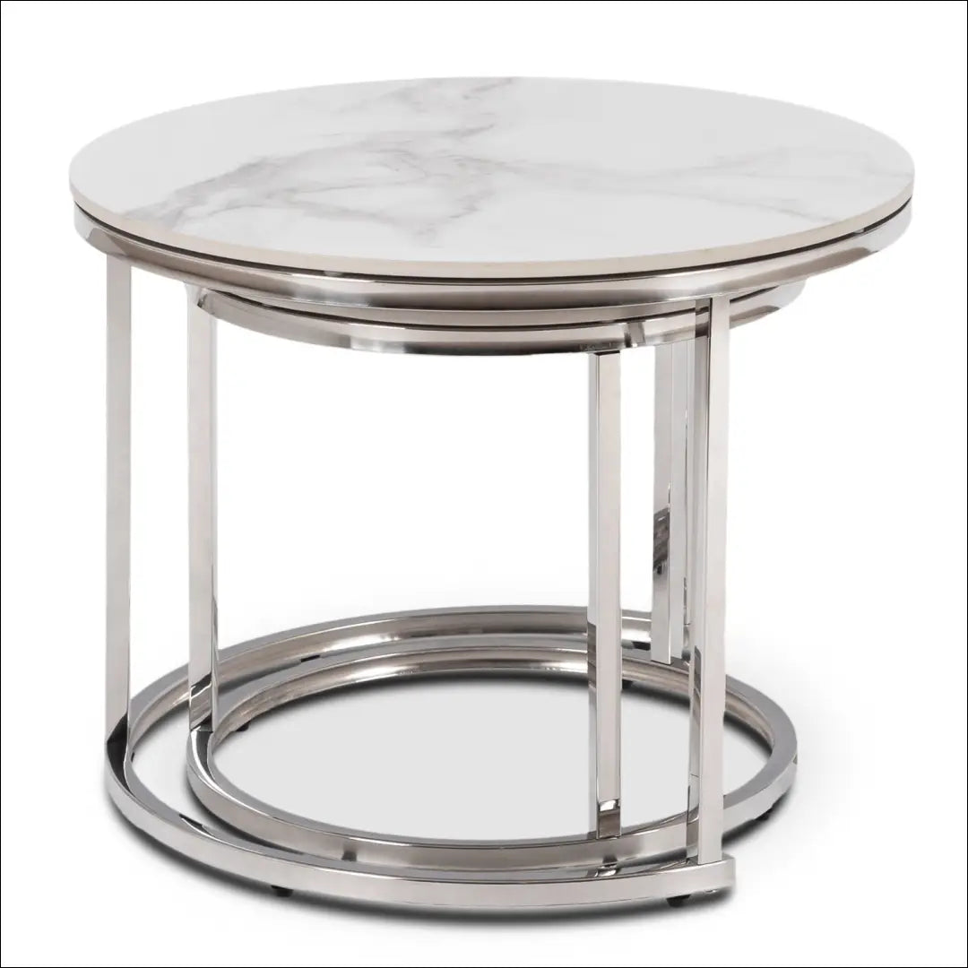 Kavos staliukų rinkinys iš MDF baltos spalvos / marmuro TE1018 - €146 Save 15% 100-200, __label:Pristatymas 5-14 d.d.,