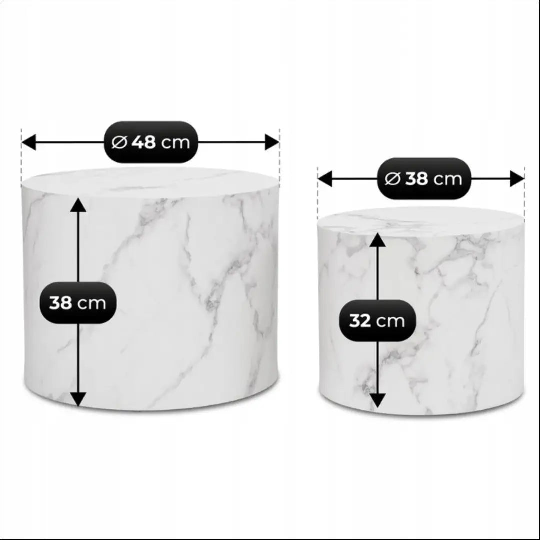 Kavos staliukų rinkinys iš MDF baltos spalvos / marmuro TE737 - €98 Save 15% 50-100, __label:Pristatymas 5-14 d.d.,