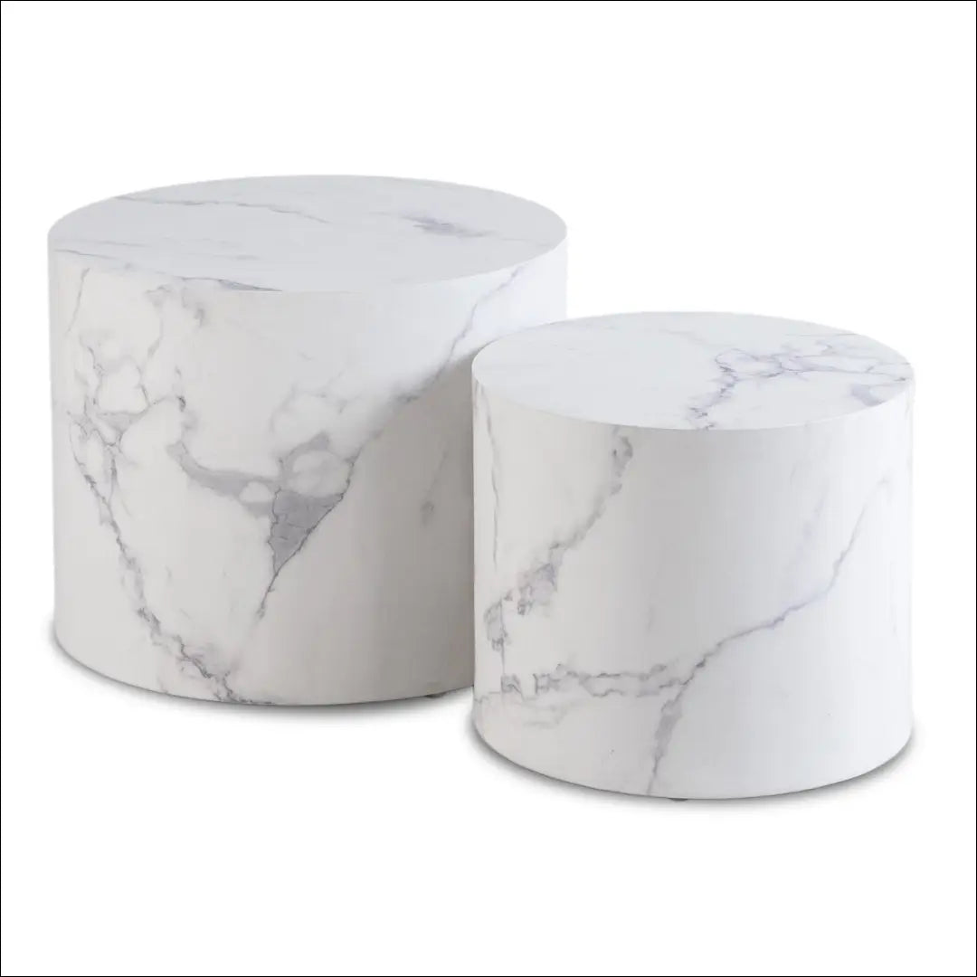 Kavos staliukų rinkinys iš MDF baltos spalvos / marmuro TE737 - €98 Save 15% 50-100, __label:Pristatymas 5-14 d.d.,