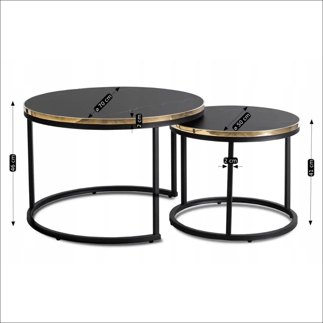 Kavos staliukų rinkinys iš MDF juodos spalvos / auksinės TE488 - €99 Save 15% 50-100, __label:Pristatymas 5-14 d.d.,