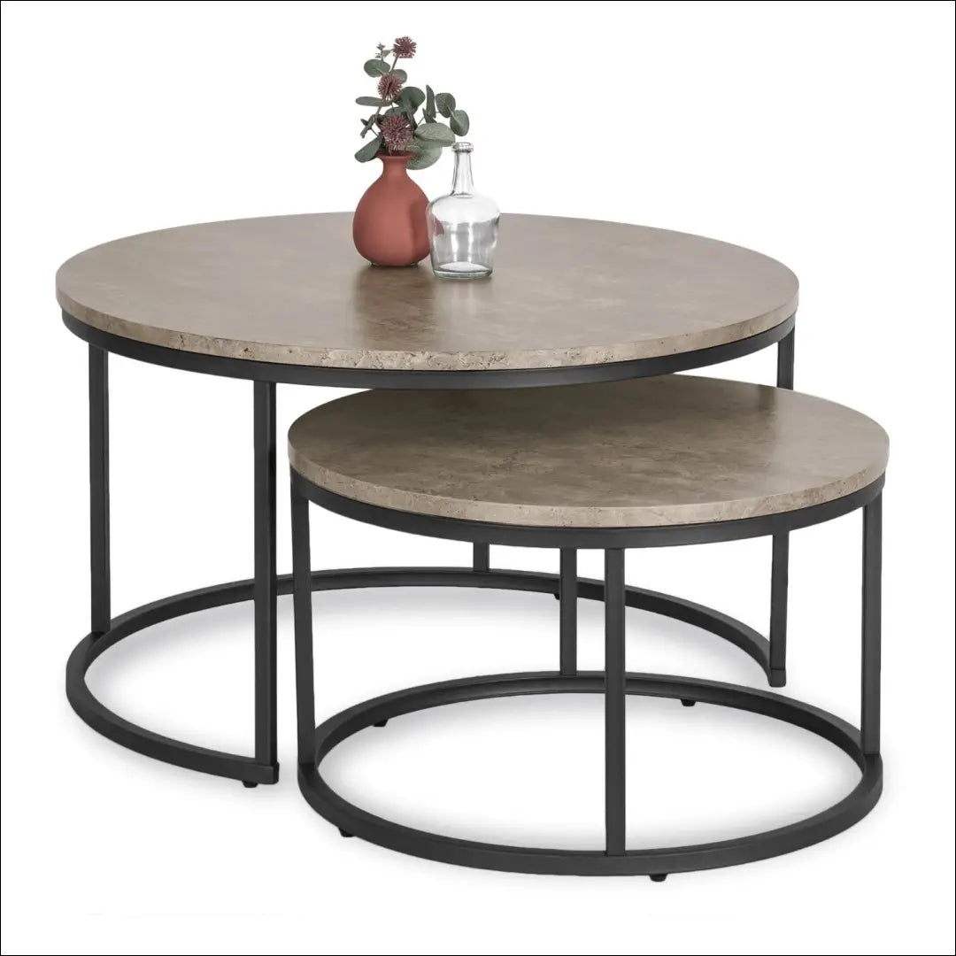 Kavos staliukų rinkinys iš MDF juodos spalvos / betono TE129 - €106 Save 15% 100-200, __label:Pristatymas 5-14 d.d.,