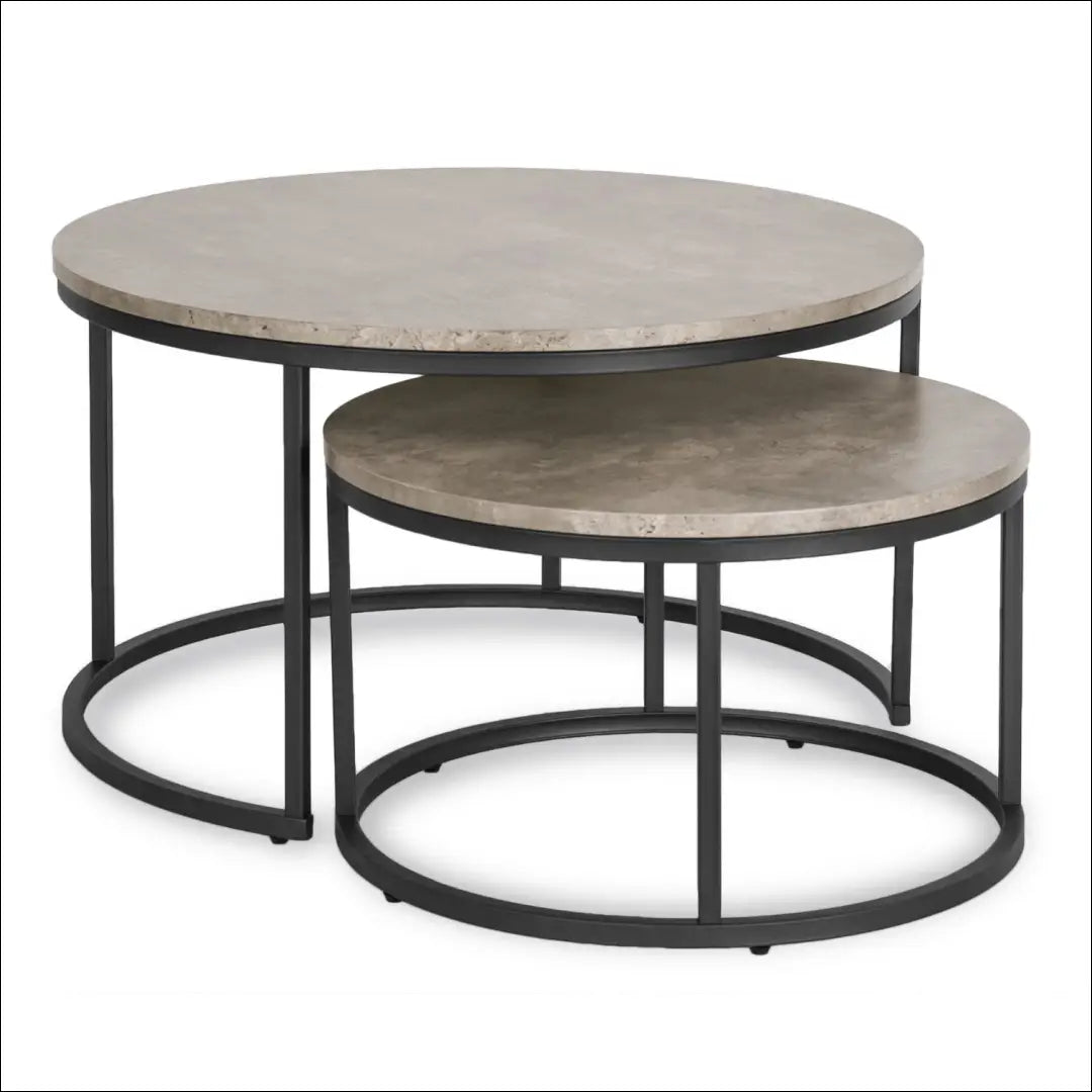 Kavos staliukų rinkinys iš MDF juodos spalvos / betono TE129 - €106 Save 15% 100-200, __label:Pristatymas 5-14 d.d.,