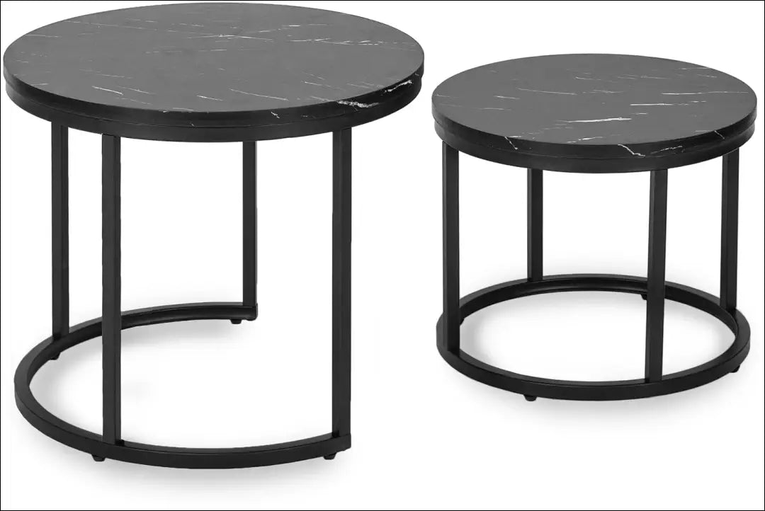 Kavos staliukų rinkinys iš MDF juodos spalvos / marmuro TE085 - €84 Save 15% 50-100, __label:Pristatymas 5-14 d.d.,