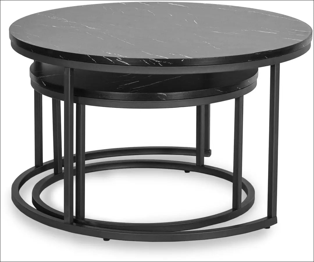 Kavos staliukų rinkinys iš MDF juodos spalvos / marmuro TE127 - €113 Save 15% 100-200, __label:Pristatymas 5-14 d.d.,