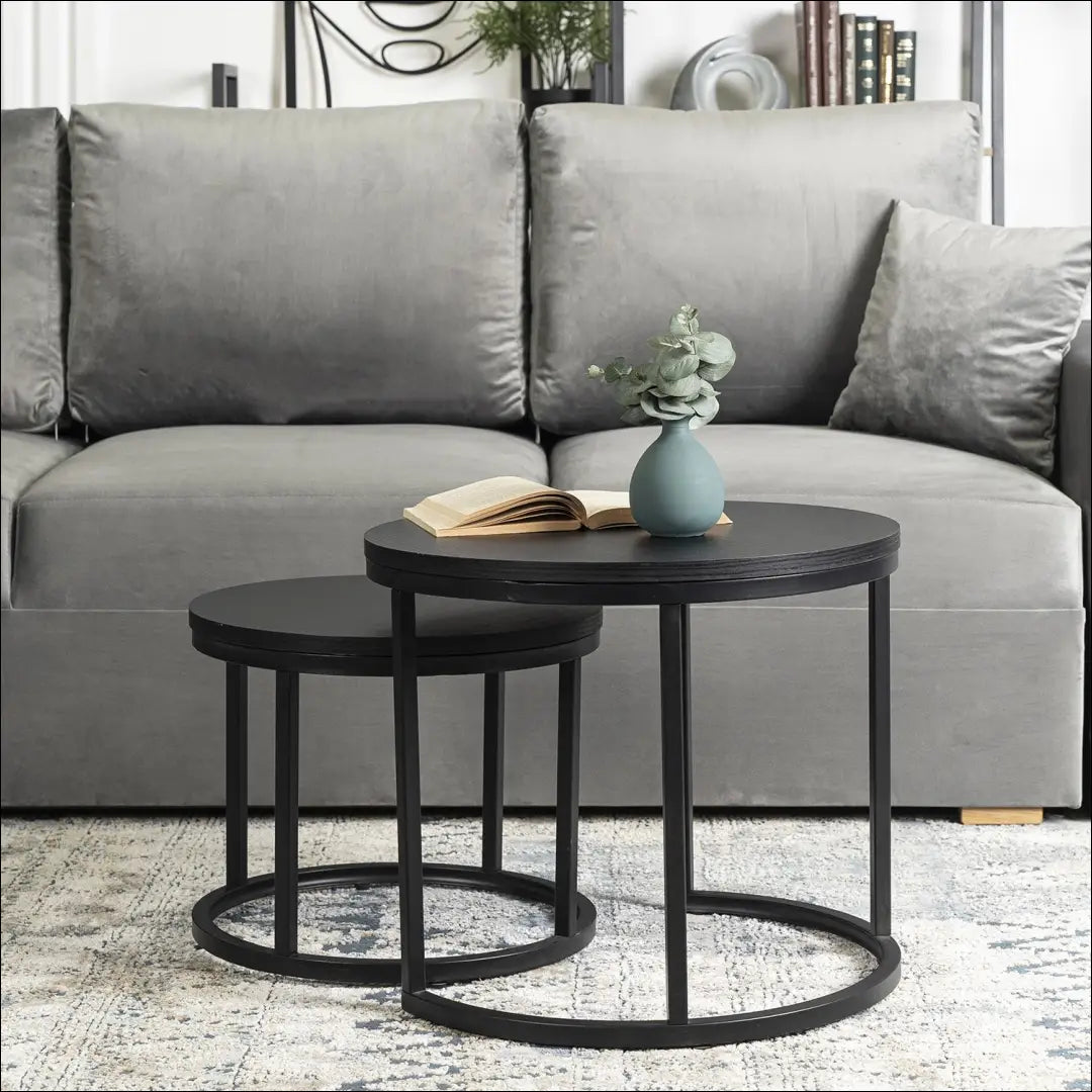 Kavos staliukų rinkinys iš MDF juodos spalvos TE082 - €88 Save 15% 50-100, __label:Pristatymas 5-14 d.d., elite,