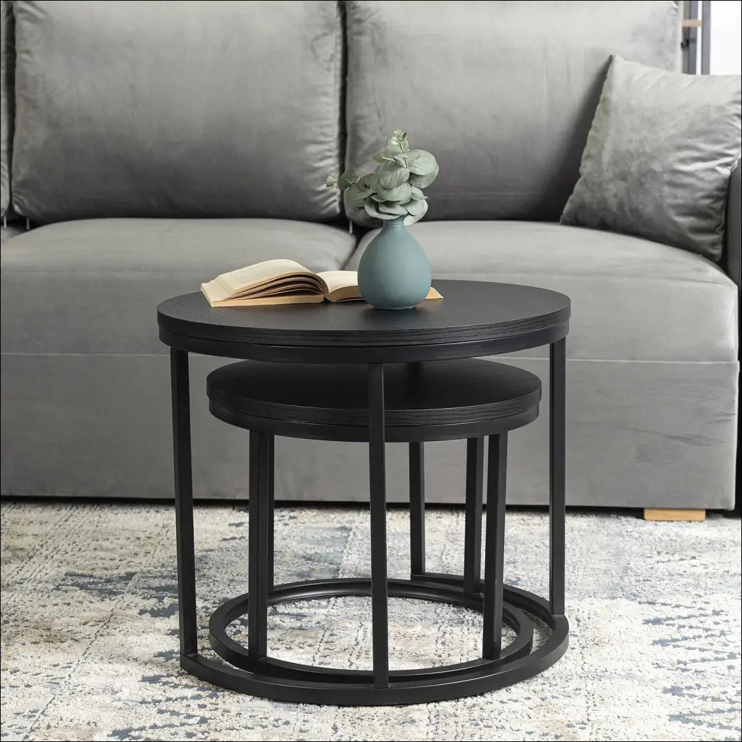 Kavos staliukų rinkinys iš MDF juodos spalvos TE082 - €88 Save 15% 50-100, __label:Pristatymas 5-14 d.d., elite,