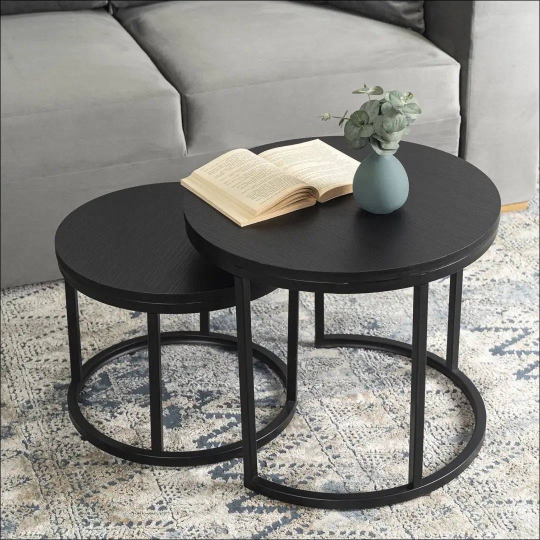 Kavos staliukų rinkinys iš MDF juodos spalvos TE082 - €88 Save 15% 50-100, __label:Pristatymas 5-14 d.d., elite,