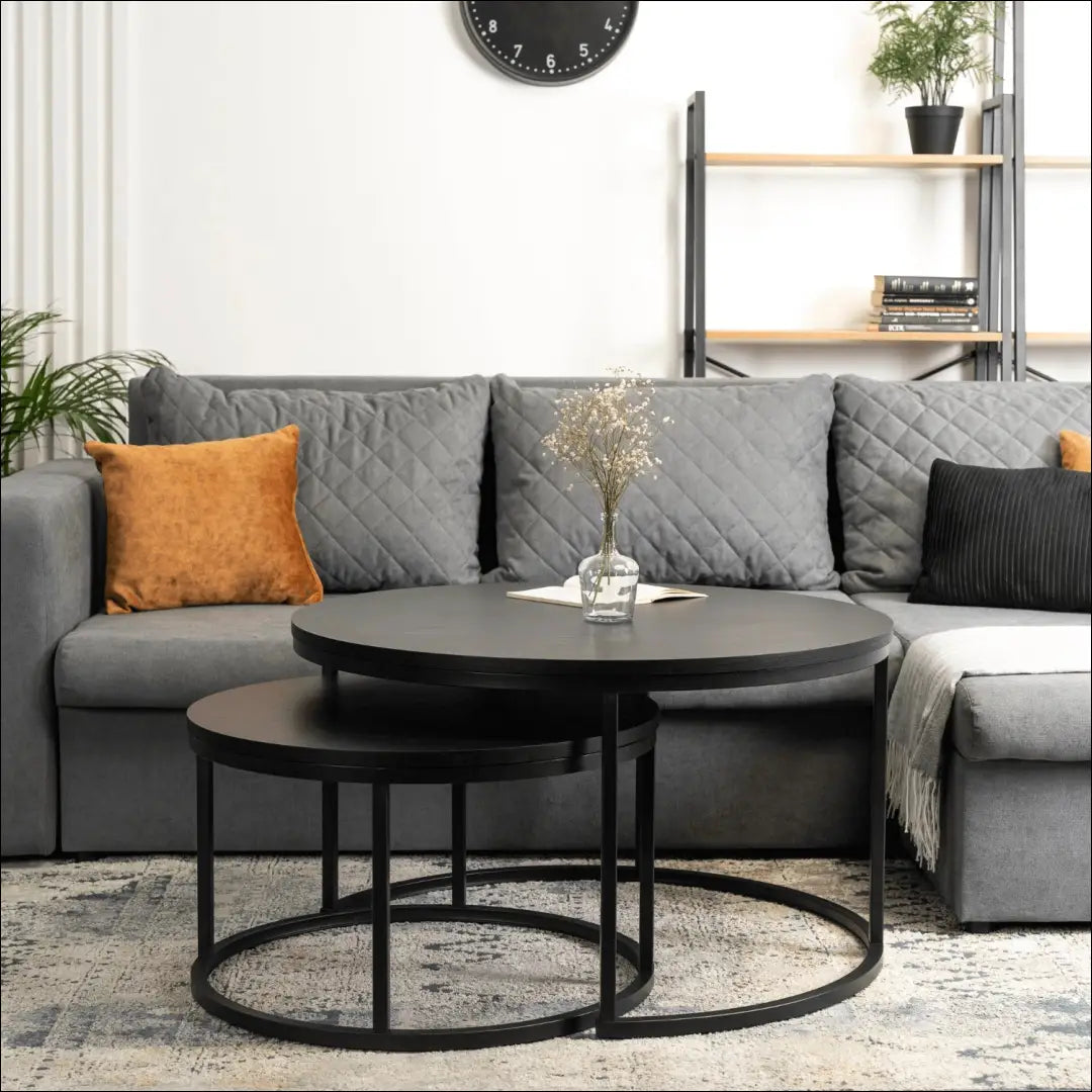 Kavos staliukų rinkinys iš MDF juodos spalvos TE124 - €111 Save 15% 100-200, __label:Pristatymas 5-14 d.d., elite,