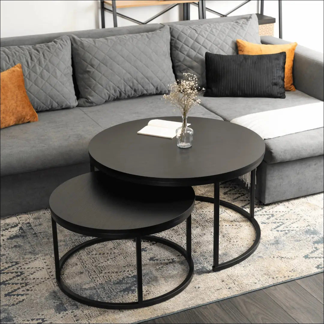 Kavos staliukų rinkinys iš MDF juodos spalvos TE124 - €111 Save 15% 100-200, __label:Pristatymas 5-14 d.d., elite,