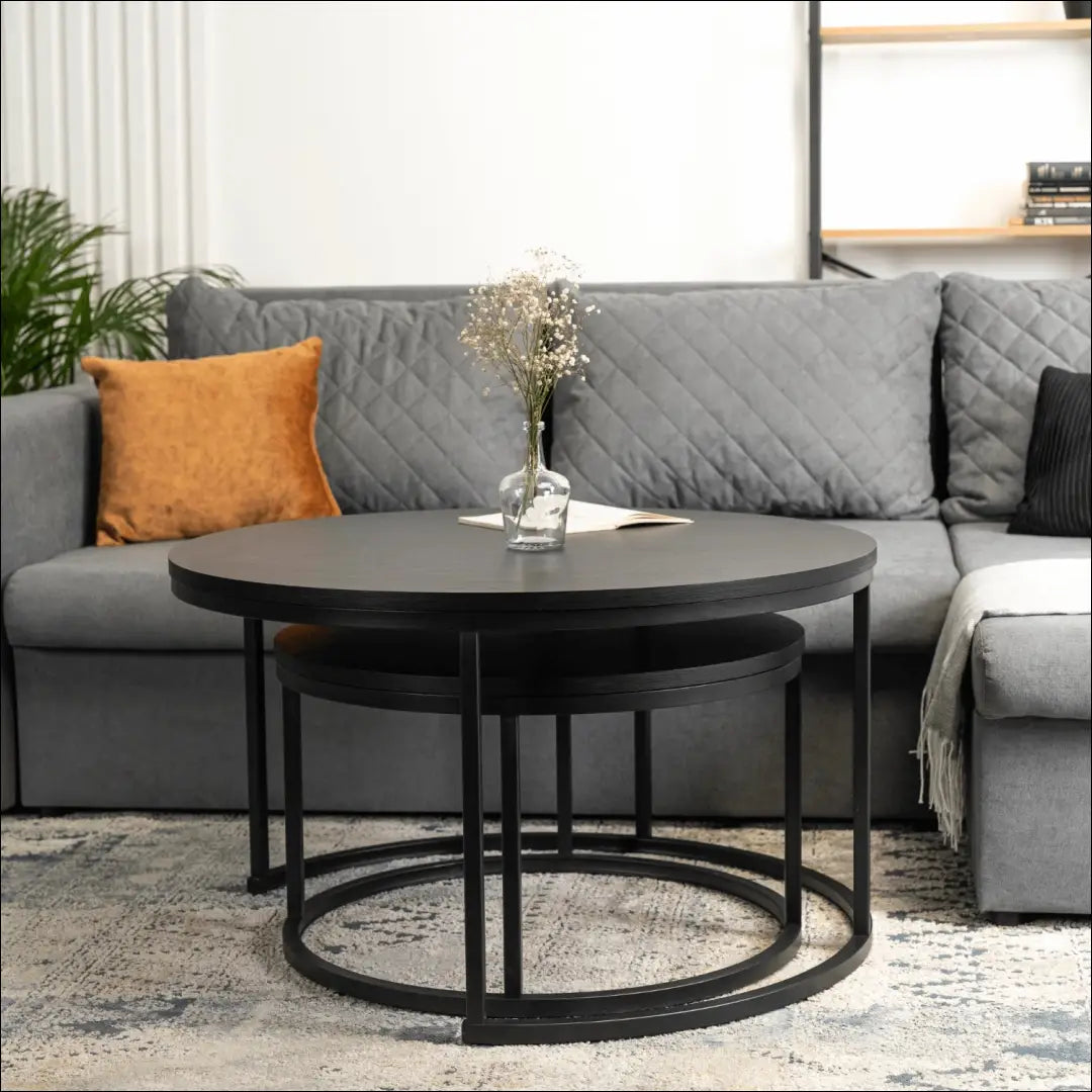 Kavos staliukų rinkinys iš MDF juodos spalvos TE124 - €111 Save 15% 100-200, __label:Pristatymas 5-14 d.d., elite,