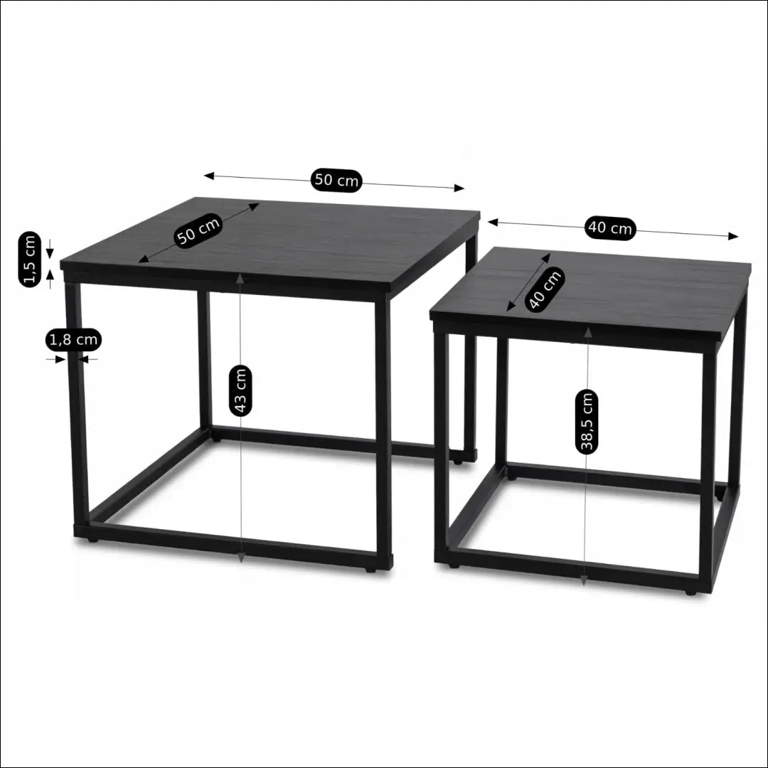 Kavos staliukų rinkinys iš MDF juodos spalvos TE538 - €62 Save 15% 50-100, __label:Pristatymas 5-14 d.d., elite,