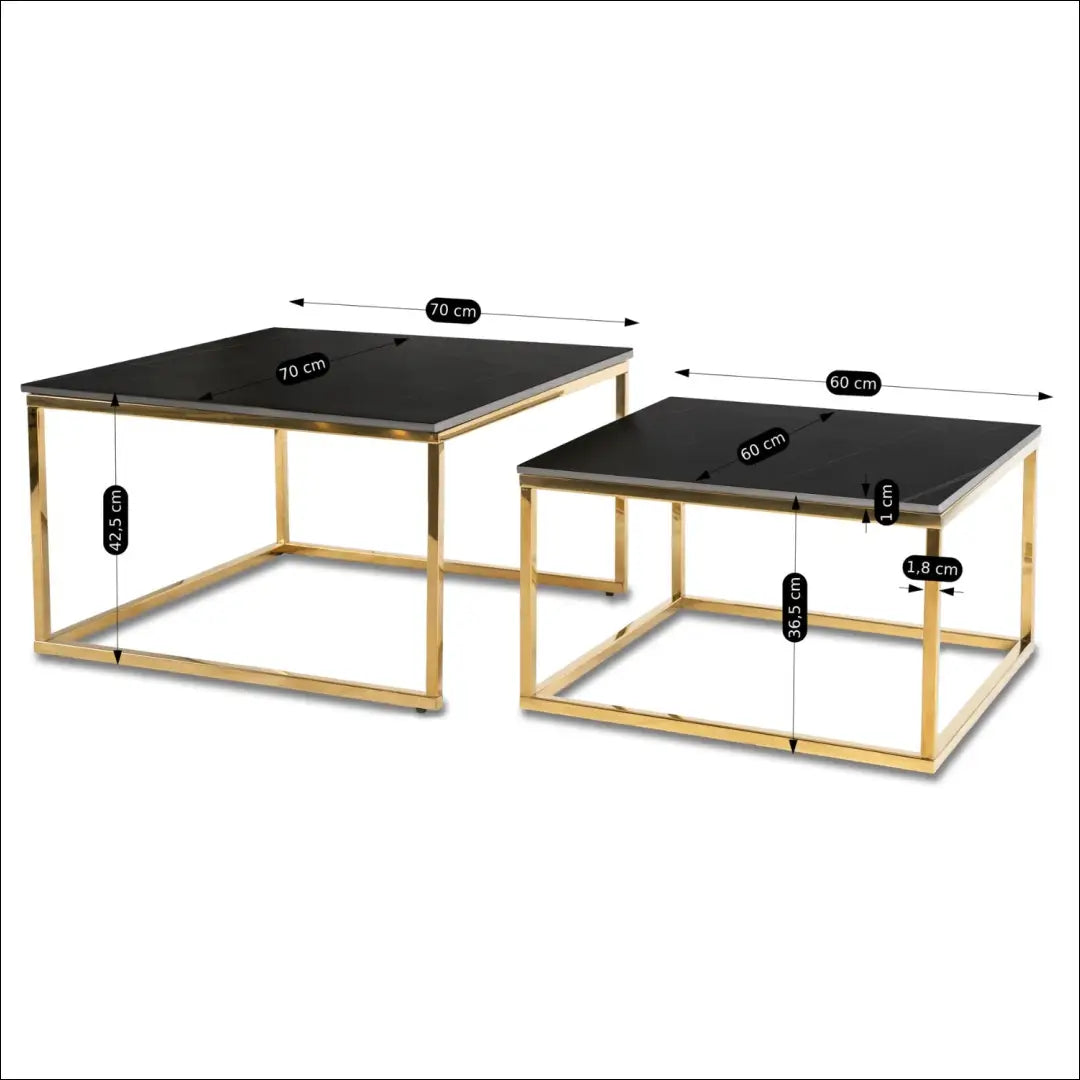 Kavos staliukų rinkinys juodos spalvos / auksinės TE444 - €154 Save 15% 100-200, __label:Pristatymas 5-14 d.d., elite,