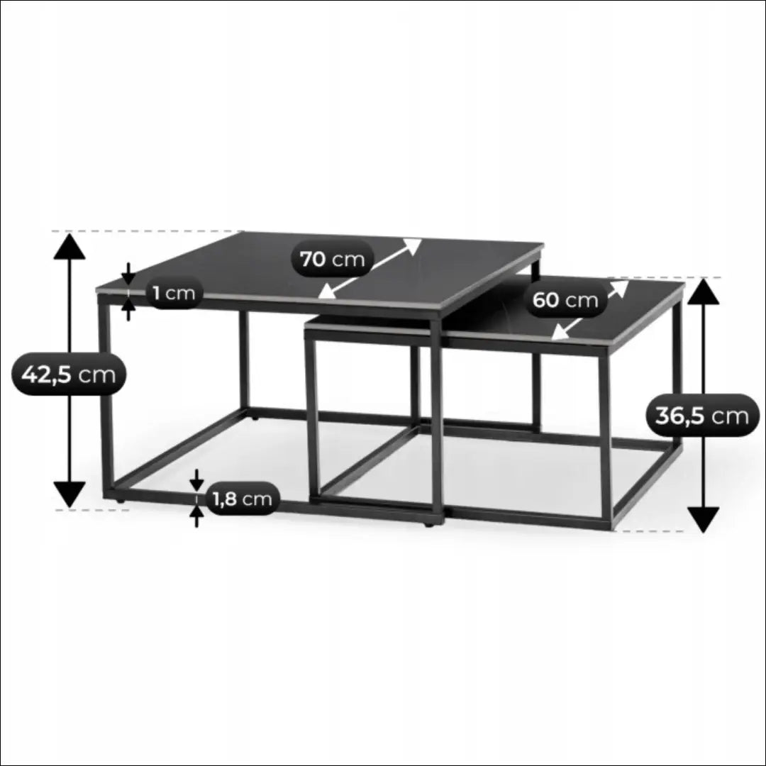 Kavos staliukų rinkinys juodos spalvos / marmuro TE1250 - €145 Save 15% 100-200, __label:Pristatymas 5-14 d.d., elite,