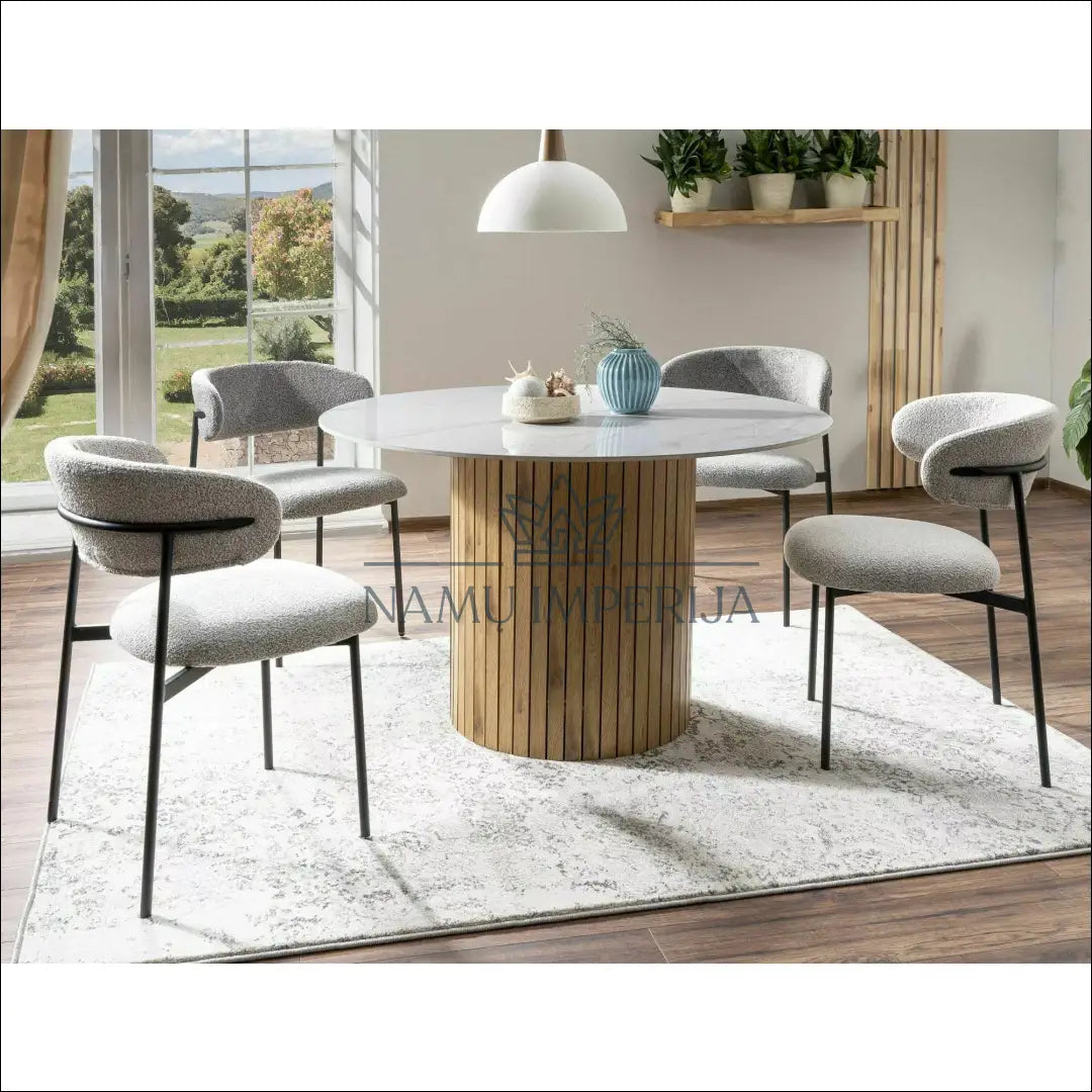 Kėdė AL025 - 50-100, __label:Pristatymas 5-14 d.d., boucle, color-kremas, color-pilka €50 to €100 Kitchen & Dining Room