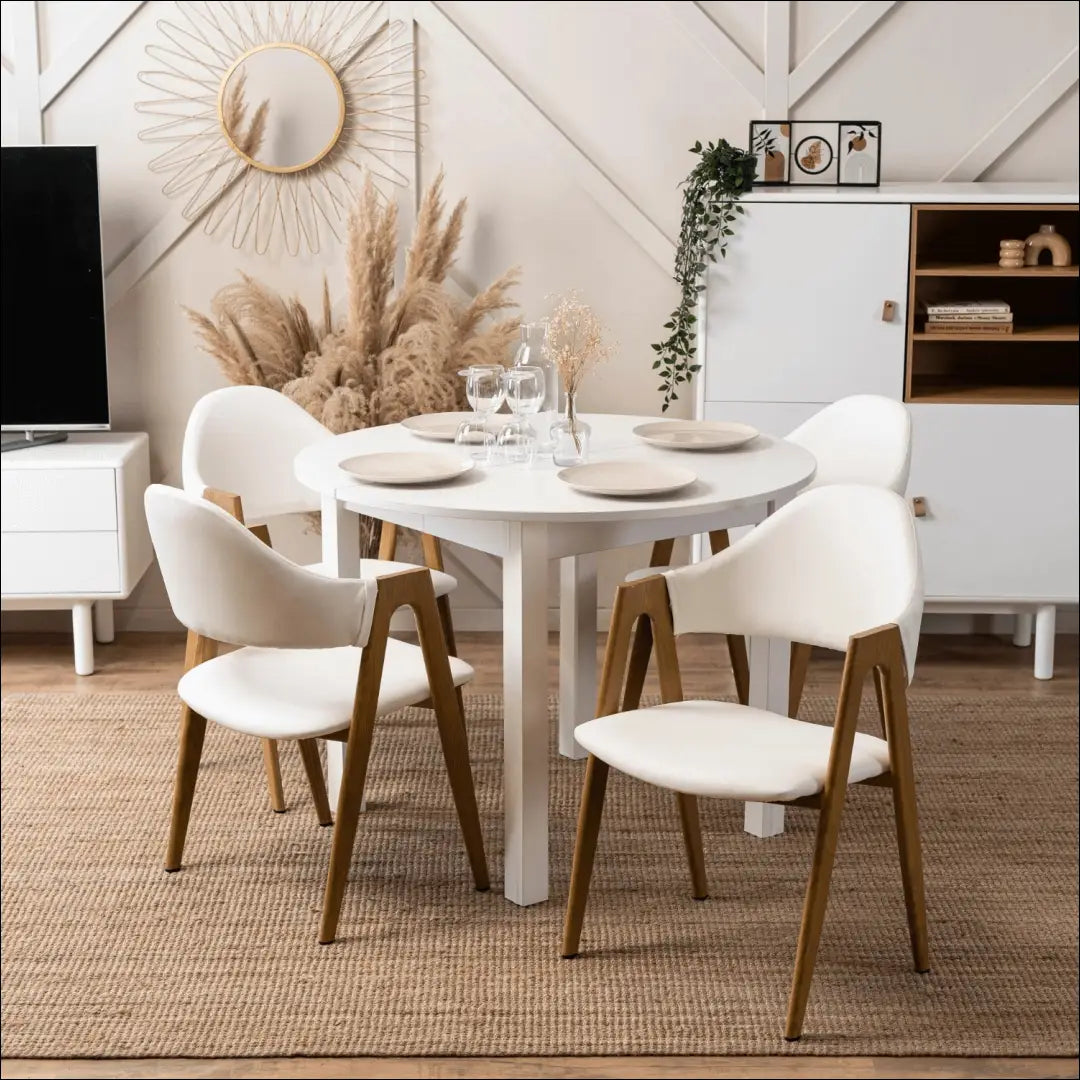 Kėdė iš eko odos baltos spalvos TE416 - €58 Save 15% 50-100, __label:Pristatymas 5-14 d.d., elite, Krzesła,